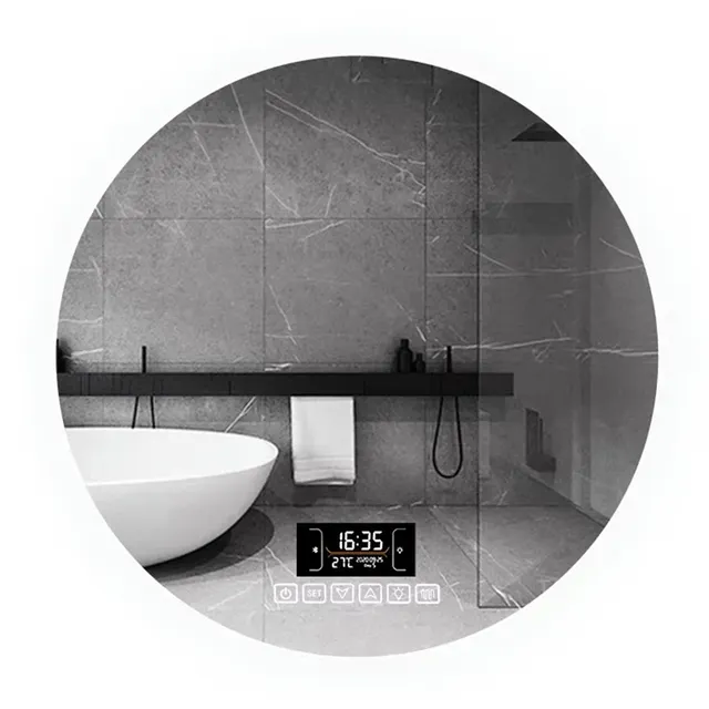 Miroir rond mural intelligent tactile led rétroéclairage… – vue 4