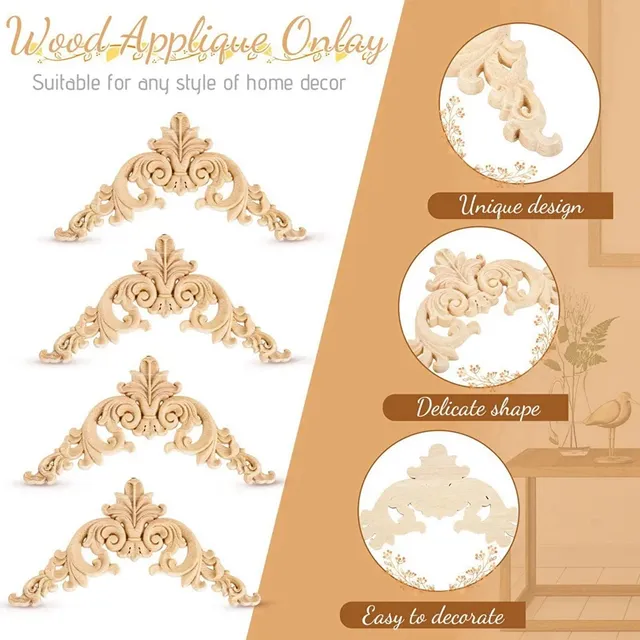 6X Appliques en bois spéciales Onlays Appliques en bois… – vue 4