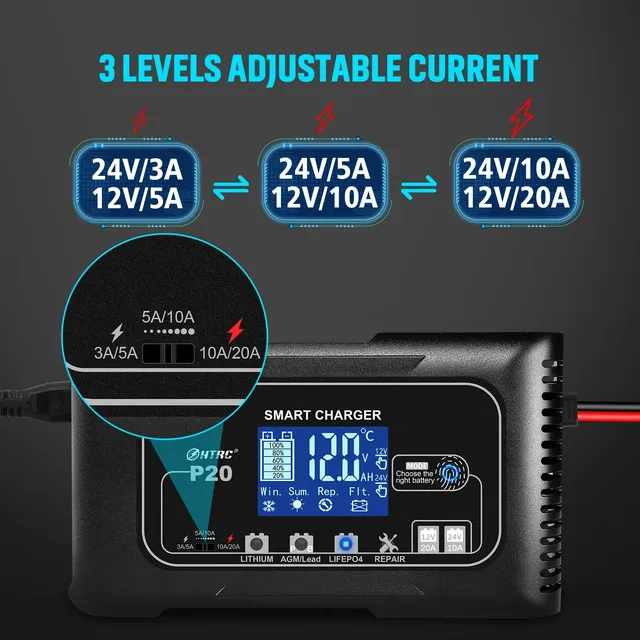 HTRC 15A/20A/25A/35A chargeur de batterie de voiture 12V… – vue 2