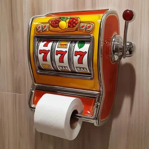 porte papier toilette mural bandit manchot rétro orange jaune chromé plastique résine résistant humidité adhésif démontable multifonction décoratif cadeau vintage