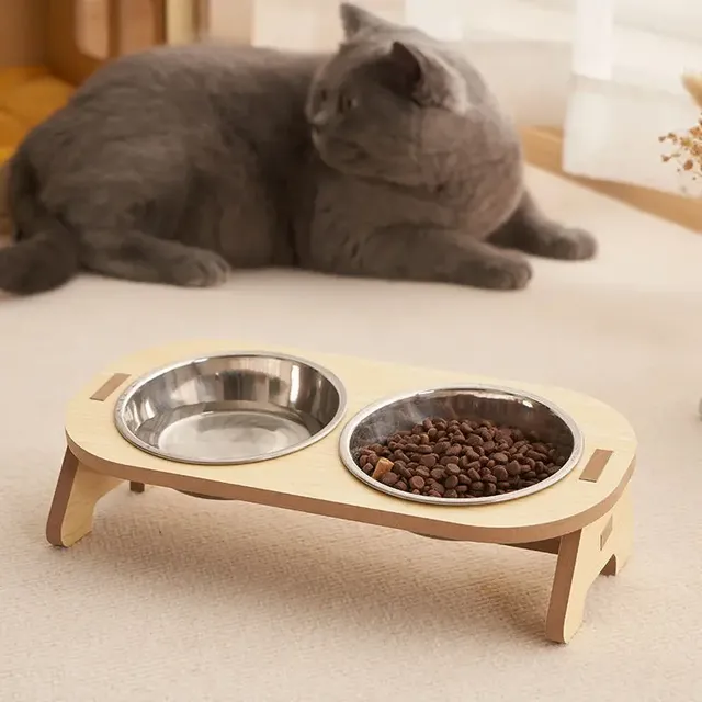 Bol Double pour chat tournant le chat et l'enfant – vue 5