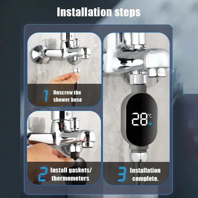 Thermomètre numérique robinet douche écran LED blanc… – vue 5