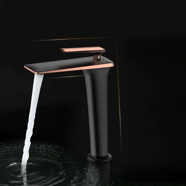 Robinets de lavabo en or Rose noir – vue 2