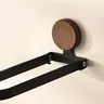 Porte serviette mural bois noyer anneau ovale métal noir… – vue 2