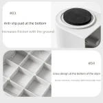 tabouret toilette pliant antidérapant plastique polypropylène blanc noir beige compact empilable léger robuste entretien facile ergonomique angle 35