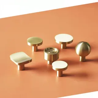 Boutons laiton massif doré brossé finition moderne minimaliste lot six…