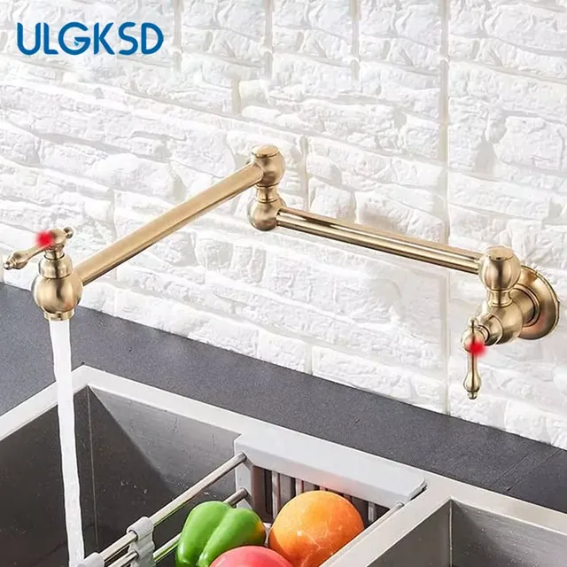 Robinet de cuisine en or brossé
