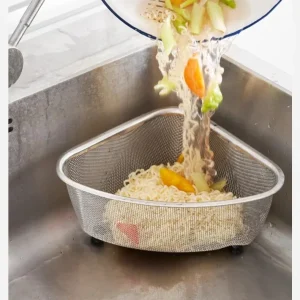 Filtre d&rsquo;évier triangulaire de cuisine, adapté au filtre collecteur de nourriture en acier inoxydable dans l&rsquo;évier de cuisine, adapté aux déchets de cuisine