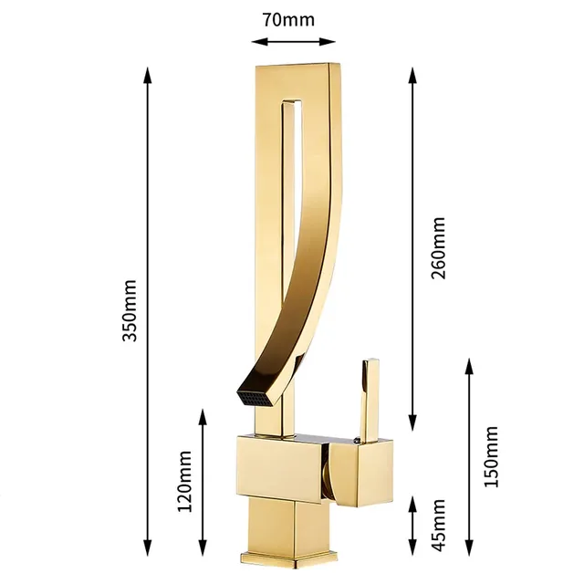 Robinet de lavabo en laiton chromé – vue 3