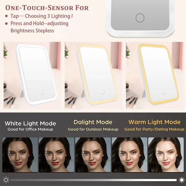 Miroir de maquillage LED à intensité variable – vue 4
