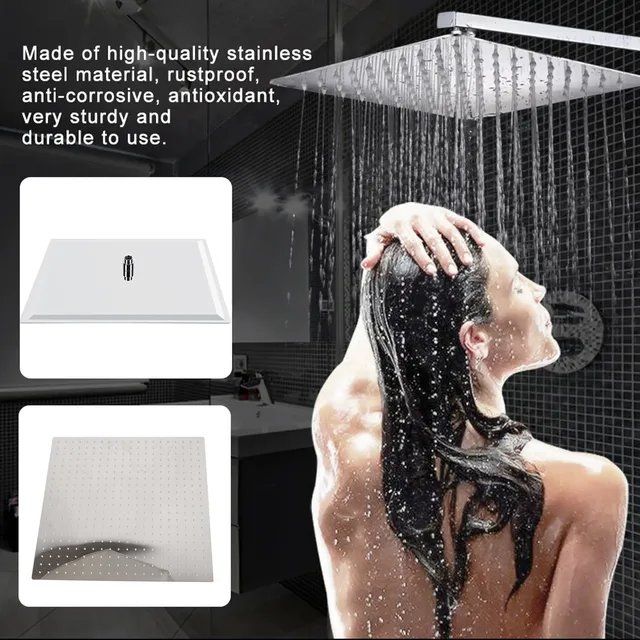 Pommeau de douche carré en acier inoxydable