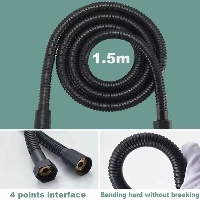 Douchette ronde noir mat ABS buses silicone anticalcaire… – vue 5