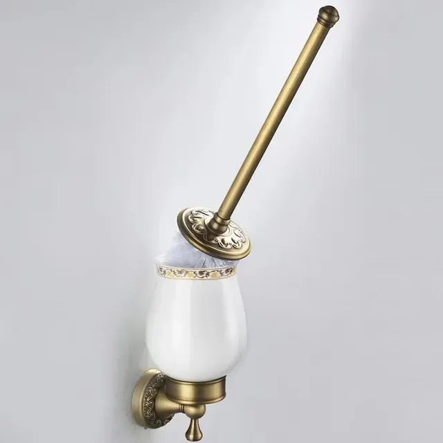 Porte brosse mural laiton massif bronze antique support… – vue 5