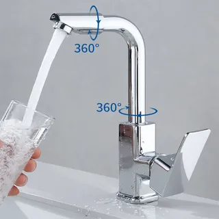 360 ° Robinet de lavabo de salle de bains rotatif