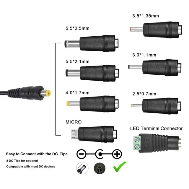 Adaptateur AC/DC 3V 4.5V 5V 6V 7.5V 9V 12V 2A/2.5A – vue 3