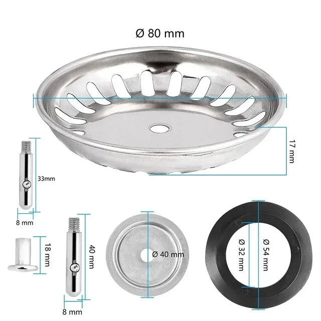 Crépine d'évier de cuisine en acier inoxydable – vue 4