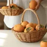 Panier osier tressé anse renforcée ovale fond plat… – vue 5