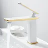 Robinet mitigeur de lavabo en laiton massif blanc-or… – vue 2