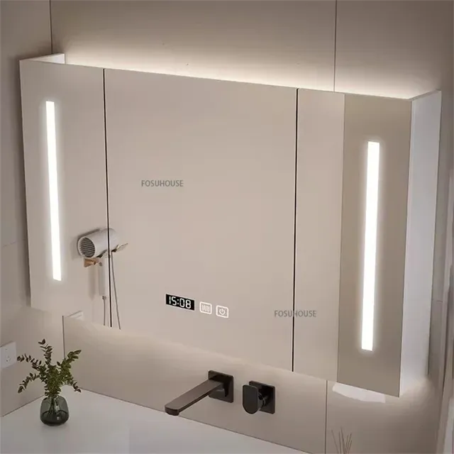 Armoire miroir murale salle rétroéclairé trois portes… – vue 4
