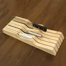 Rangement couteaux tiroir bois hêtre massif profil bas… – vue 2