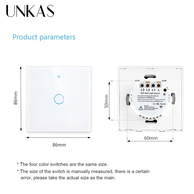 Interrupteur mural blanc pour maison intelligente – vue 6