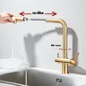 Robinet de cuisine avec filtre de traction en or brossé – vue 2