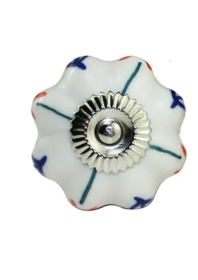 Lot douze boutons céramique glaçurée forme fleur… – vue 6