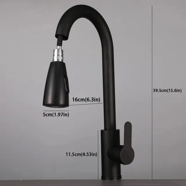 Robinet de cuisine extractible en acier inoxydable avec… – vue 6