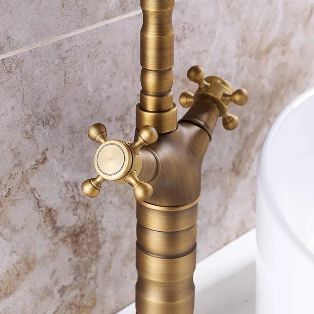 Robinet Antique Bronze cuivre Double poignée bec… – vue 5