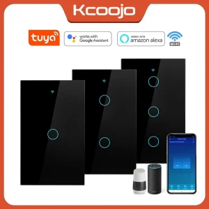 Joli d’éclairage intelligent WiFi US, 1, 2, 3/4 gangs, 220V, besoin de fil melon al, Tuya Smart Life, prend en charge Alexa, Google Home Joli d’éclairage intelligent WiFi US, 1, 2, 3/4 gangs, 220V, besoin de fil melon al, Tuya Smart Life, prend en charge Alexa, Google Home