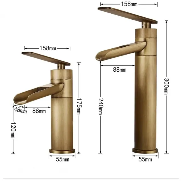 Mitigeur lavabo haut cascade bronze antique laiton… – vue 7