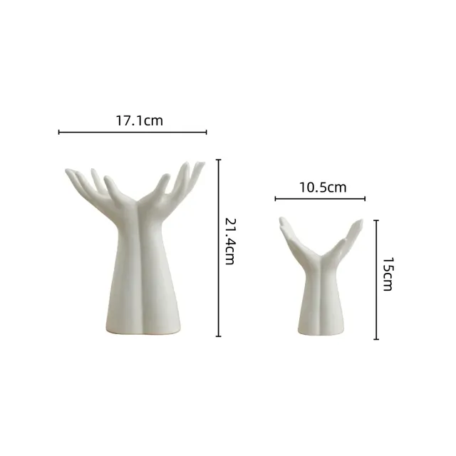 Vase en céramique bras de main Bouquet de paume… – vue 5