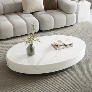 Table basse ovale minimaliste neutre luxe Table basse nordique à la…