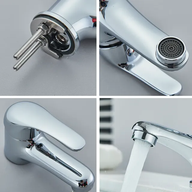 Robinet lavabo galvanisé acier inoxydable mitigeur… – vue 6