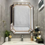 miroir mural luxueux hôtel karaoké salledebain imperméable polyuréthane cadre argenté transparent sansdéformation accrochable orientationhorizontale orientationverticale dimensions65x90 surfaces47x77 design minimaliste moderne