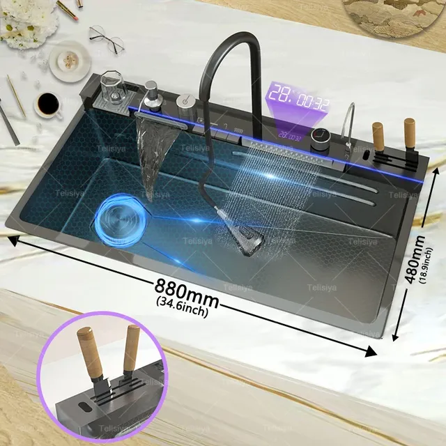 Évier de cuisine en acier inoxydable – vue 6