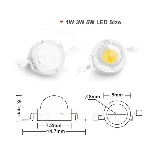 1W 3W 5W chaud naturel blanc froid Led puces ampoule… – vue 2