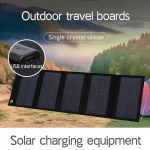 Panneau solaire avec USB, étanche, pour randonnée en plein air et Camping, batterie Portable, chargeur de téléphone Portable, panneau de chargement de banque