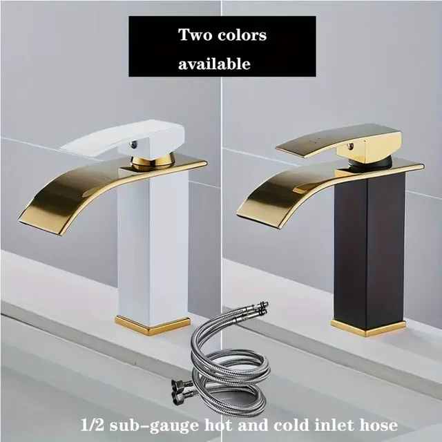 Robinet cascade de luxe noir blanc or avec tuyau chaud… – vue 3