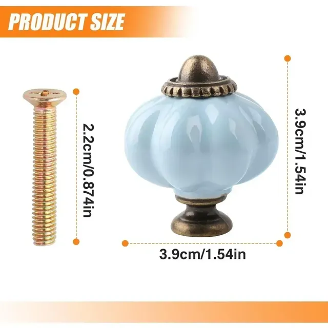 1/12 pièces boutons d'armoire citrouille armoires de… – vue 3