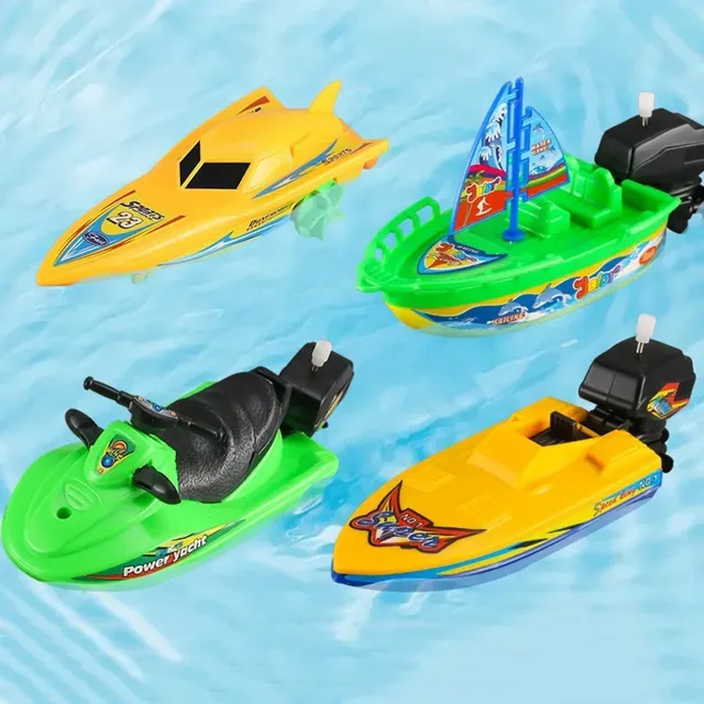 Jouet de bain de bateau rapide à remonter pour enfants – vue 2