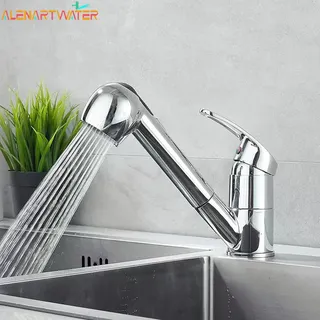 Robinet de cuisine à poignée unique plaqué chrome poli
