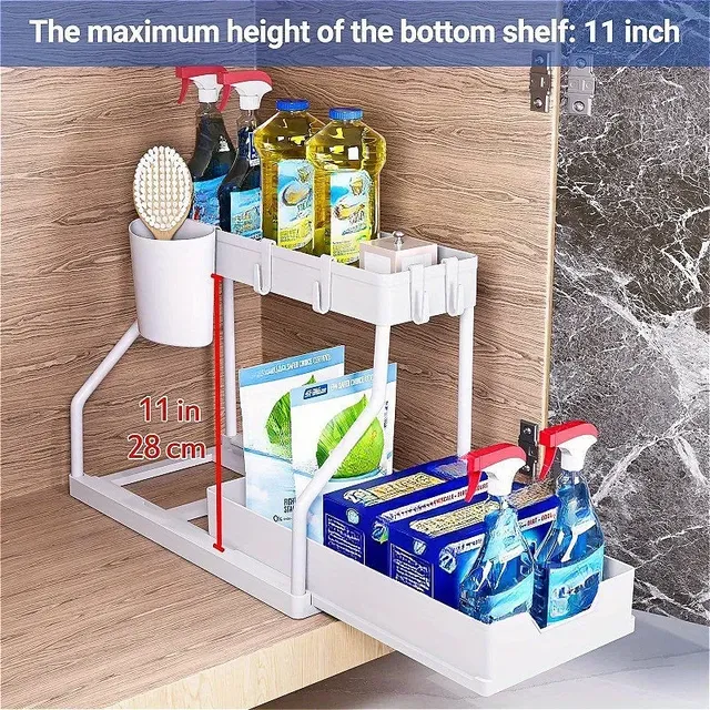 Organisateur rangement sous évier modulable tiroirs… – vue 3