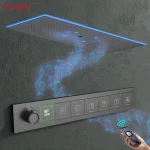 2025 musique pomme de douche salle de bain LED ensemble de douche de pluie thermostatique cascade système de douche de pluie ensemble pour salle de bain