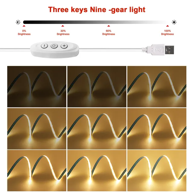 Bande Lumineuse LED COB Flexible avec Joli Marche/Arrêt – vue 2