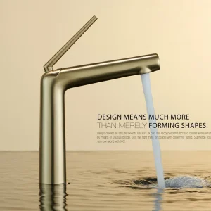 Robinet de lavabo de salle de bains sous plan tout en cuivre, mélangeur d&rsquo;eau chaude et froide, laiton massif de qualité supérieure, petit espace convivial, Design d&rsquo;art moderne