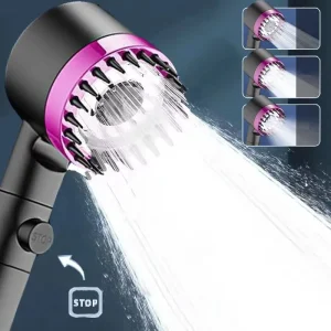 Pommeau de douche filtre de douche avec quatre Modes accessoires de salle de bain pomme de Massage accessoires de douche boutons de douche ameublement