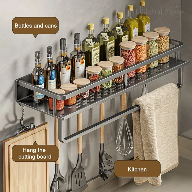 1/2 pièces sans poinçon porte-épices mural cuisine… – vue 4