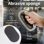 Technologie noire de nettoyage de cuisine! Brosse éponge émeri réutilisable avec une poignée. Économisez l&rsquo;effort dans l&rsquo;élimination des taches, peut être lavée