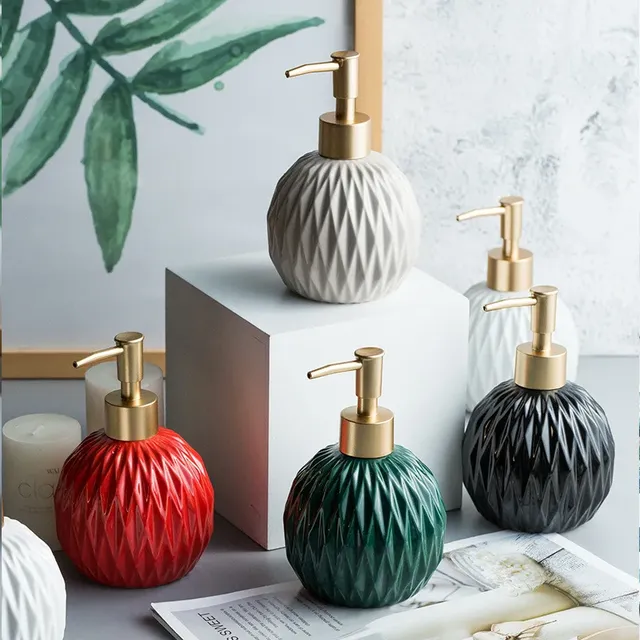 Distributeur savon liquide céramique émaillée pompe…